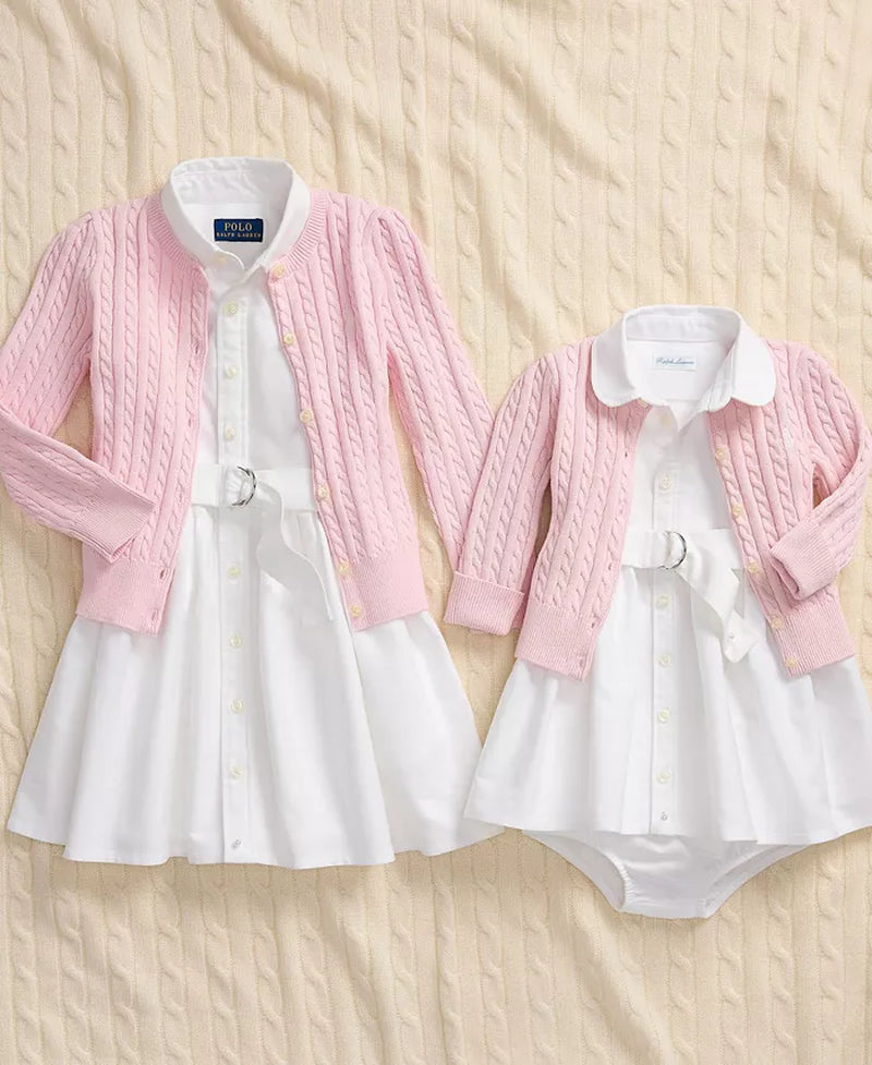 Baby Girls Cable-Knit Cotton Cardigan