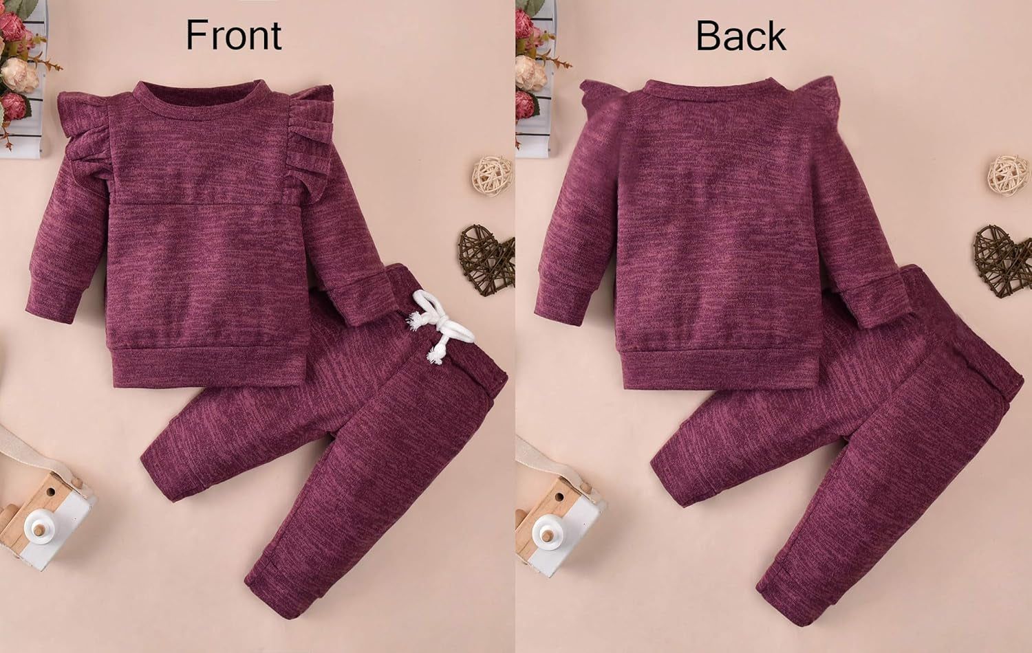 Infant Baby Girls Clothes Ruffle T-Shirt + Pants Fall Winter Outfits Set