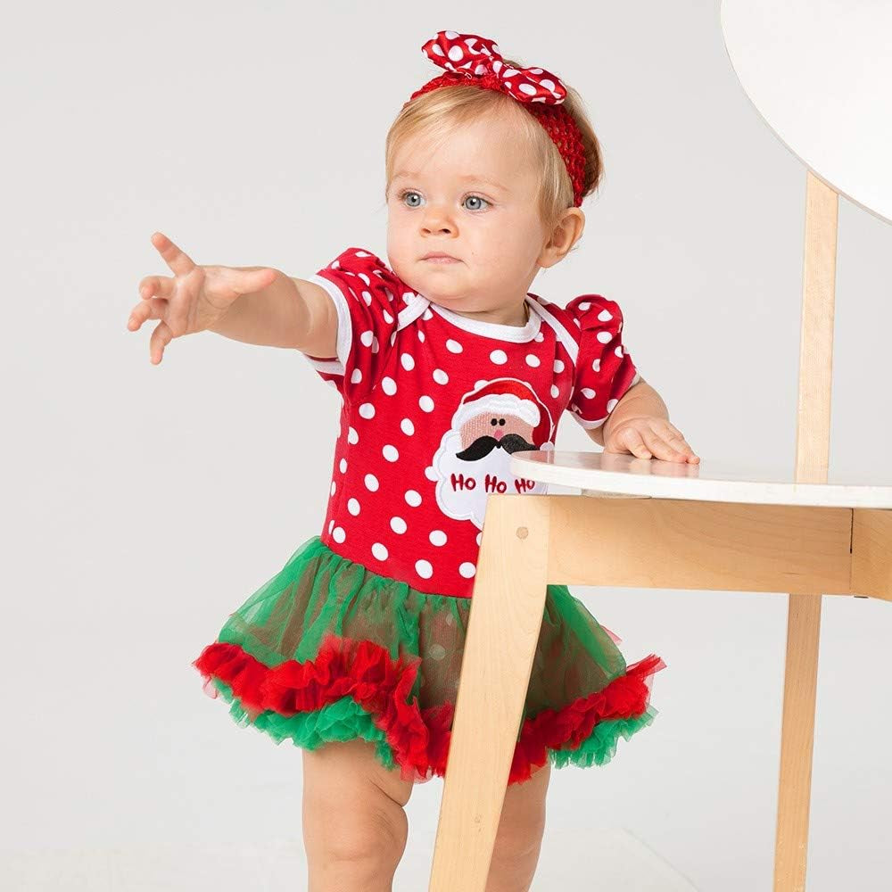 Baby Girls First Christmas Costumes Elf Lil Outfit Newborn Xmas Onesie