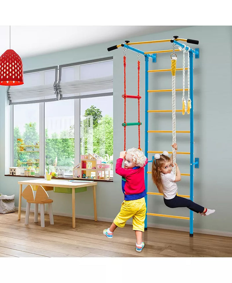 5 in 1 Kids Indoor Gym Playground Swedish Wall Ladder Children Home Climbing Gym