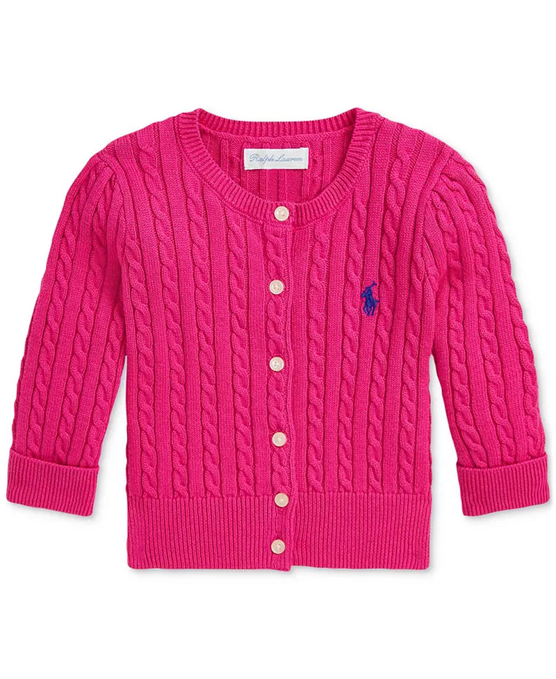 Baby Girls Cable-Knit Cotton Cardigan