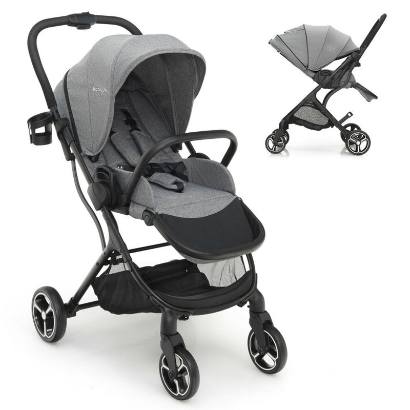 High Landscape Foldable Baby Stroller with Reversible Reclining Seat