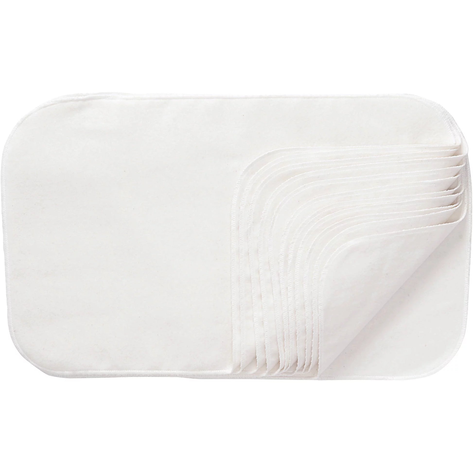 Unisex Organic Cotton Baby Burp Cloth, White, 12 Pack