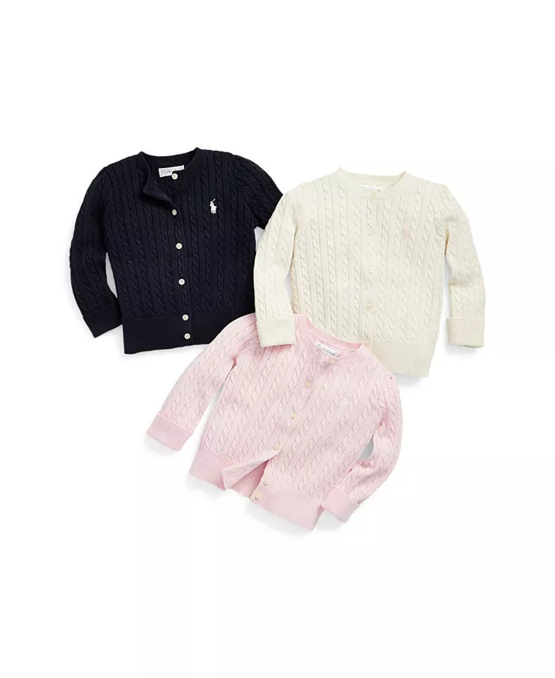 Baby Girls Cable-Knit Cotton Cardigan