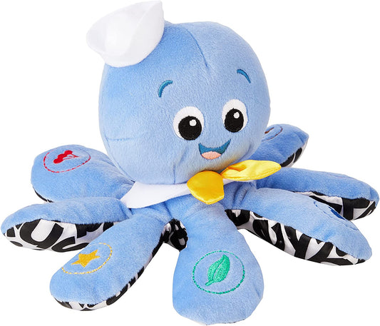 Octoplush Musical Huggable Stuffed Animal Plush Toy, Learn Colors in 3 Languages, Blue, 11" Age 3 Month and Up,