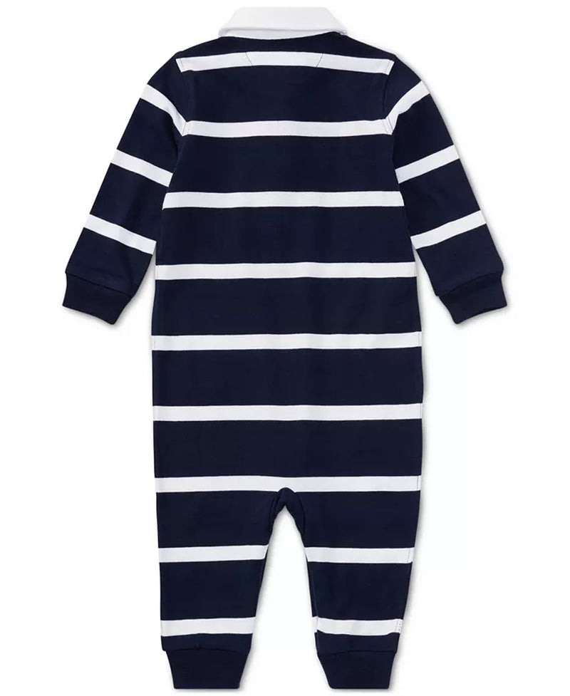 Baby Boys Striped Rugby Cotton Coverall