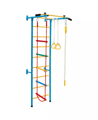 5 in 1 Kids Indoor Gym Playground Swedish Wall Ladder Children Home Climbing Gym