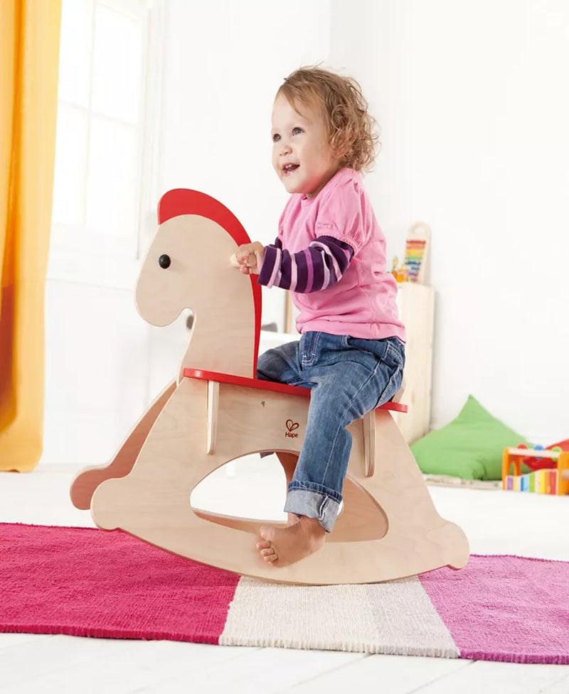 Rock Ride- Beige Wooden Rocking Horse