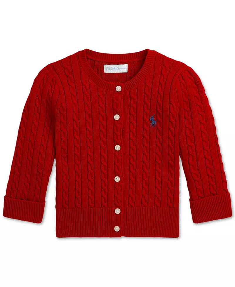 Baby Girls Cable-Knit Cotton Cardigan