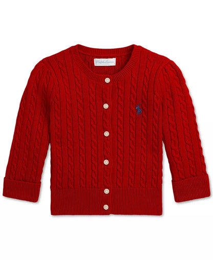 Baby Girls Cable-Knit Cotton Cardigan