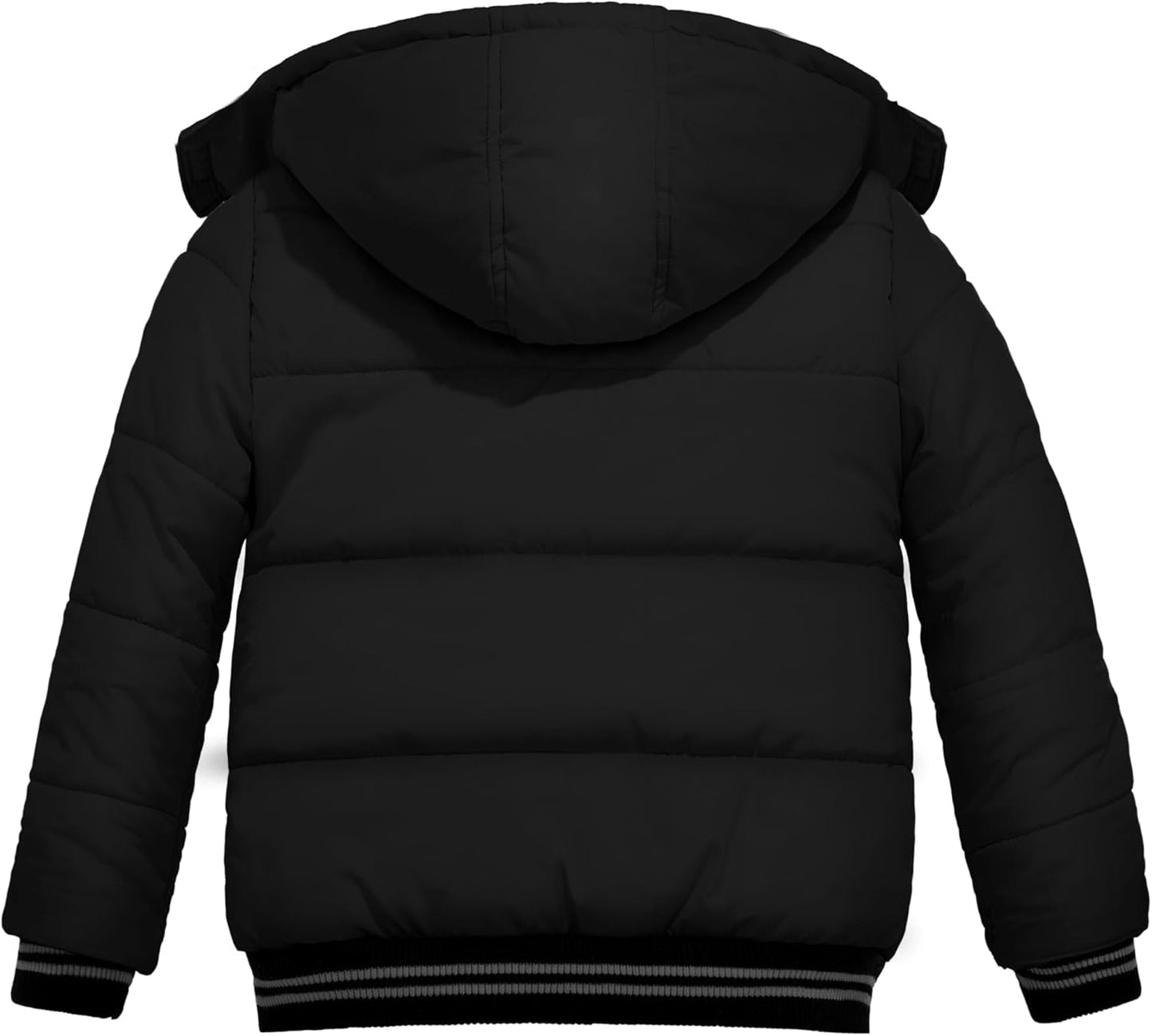 Boy'S Padded Winter Coat Water-Resistant Puffer Jacket with Removable Hood