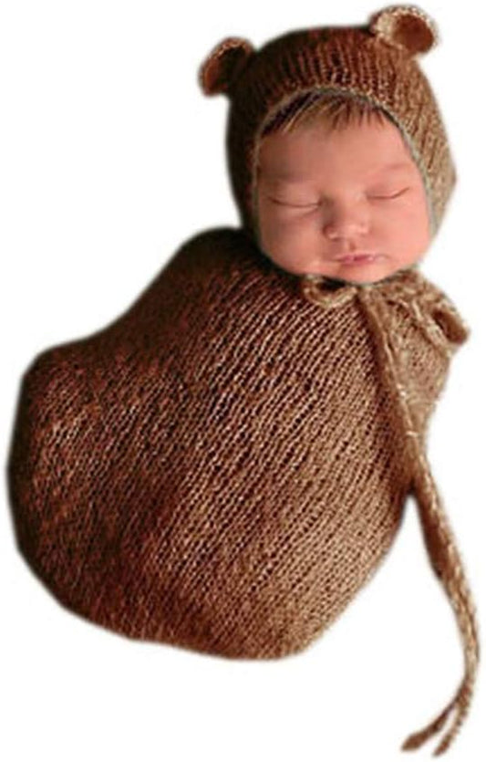 Newborn Baby Photography Props Boy Girl Crochet Costume Hat Sleeping Bag