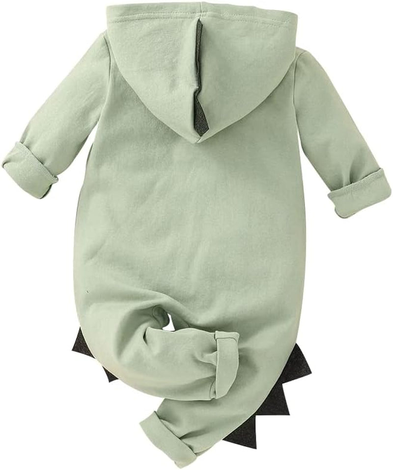 Baby Dinosaur Onesie Infant Boy Girl Long Sleeve Hooded Romper Jumpsuit Outfits Clothes