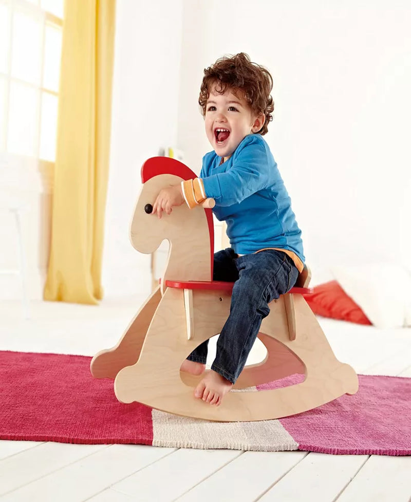 Rock Ride- Beige Wooden Rocking Horse